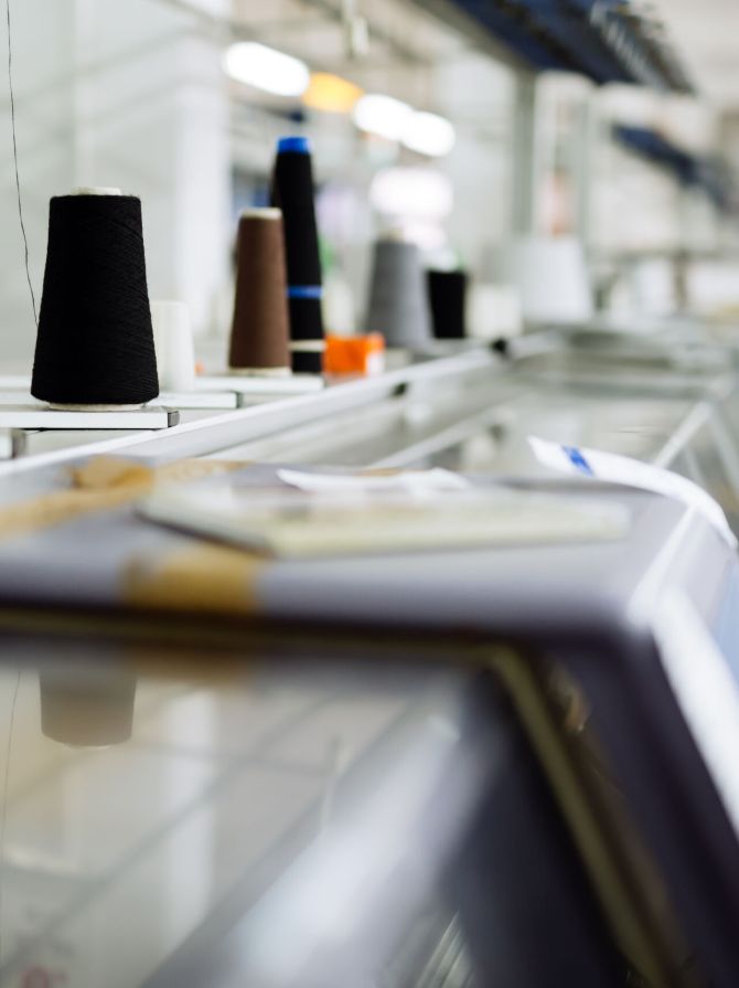 Knitting and weaving machines in textile industry